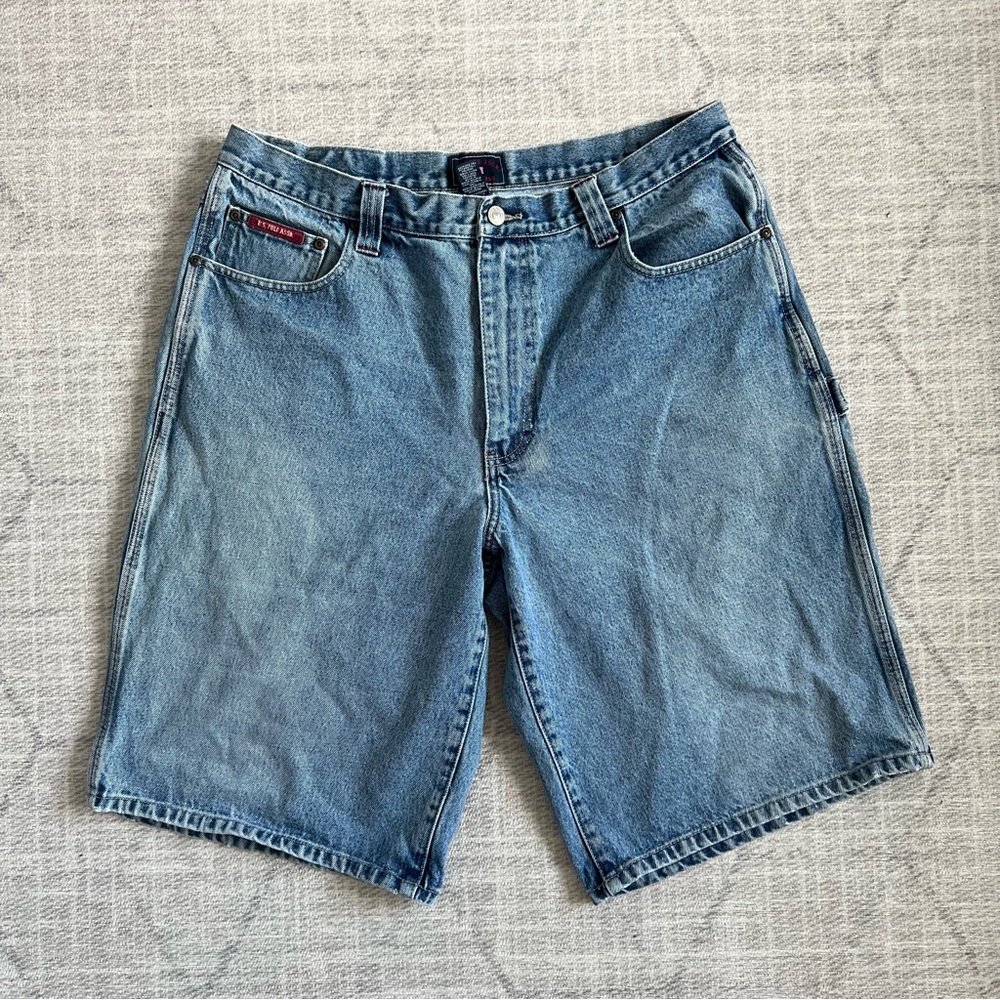 Vintage 2000s Y2K U.S. Polo Assn. Men’s Blue Loose Fit Streetwear Skater Shorts